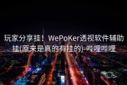 玩家分享挂！WePoKer透视软件辅助挂(原来是真的有挂的)-哔哩哔哩