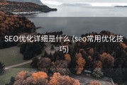 SEO优化详细是什么 (seo常用优化技巧)