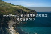 WordPress：新手建站系统的首选，助力谷歌 SEO