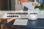 seo与sem的关系及区别，seo与sem的本质区别