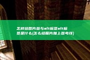 怎样给图片参与alt标签 alt标签是什么 (怎么给照片加上参考线)