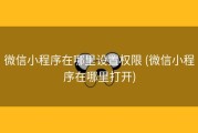 微信小程序在哪里设置权限 (微信小程序在哪里打开)