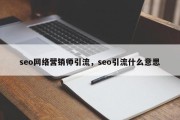 seo网络营销师引流，seo引流什么意思