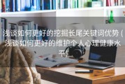 浅谈如何更好的挖掘长尾关键词优势 (浅谈如何更好的维护个人心理健康水平)