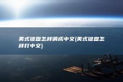 美式键盘怎样调成中文 (美式键盘怎样打中文)