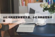 小红书网络营销策划方案，小红书网络营销手段