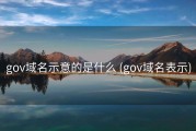 gov域名示意的是什么 (gov域名表示)
