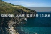 应援词是什么意思 (应援词是什么意思?)