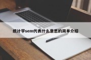 统计学sem代表什么意思的简单介绍
