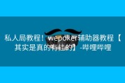 私人局教程！wepoker辅助器教程【其实是真的有挂的】-哔哩哔哩