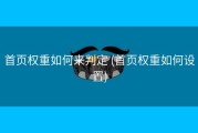 首页权重如何来判定 (首页权重如何设置)
