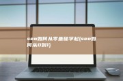 seo如何从零基础学起 (seo如何从0到1)