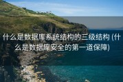 什么是数据库系统结构的三级结构 (什么是数据库安全的第一道保障)