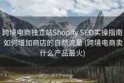 跨境电商独立站Shopify SEO实操指南 如何增加商店的自然流量 (跨境电商卖什么产品最火)