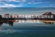 网址安保性测试 手机怎样知道网址能否安保 (网站安保)