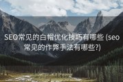 SEO常见的白帽优化技巧有哪些 (seo常见的作弊手法有哪些?)