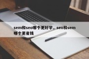 sem和seo哪个更好学，seo和sem哪个更省钱