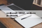seo是sem的一种方式，seo是sem的一种方式吗