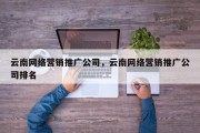 云南网络营销推广公司，云南网络营销推广公司排名