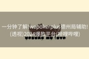一分钟了解!wepokerplus德州局辅助!(透视)2024爆款平台(哔哩哔哩)