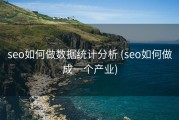 seo如何做数据统计分析 (seo如何做成一个产业)