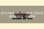 新2024版本！WePoKer辅助【其实是真的有挂的】-哔哩哔哩
