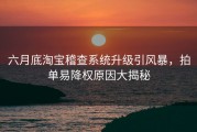 六月底淘宝稽查系统升级引风暴，拍单易降权原因大揭秘