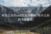 有什么好的seo方法分享吗 (有什么好的书籍推荐)