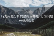 行为问题分析的最终目的是 (行为问题分析怎么写)
