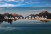 display none 什么意思 (display)