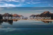 如何启动seo提升 (如何启动service)