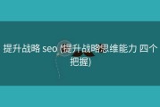 提升战略 seo (提升战略思维能力 四个把握)