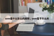 sem是什么职位的简称，sem是干什么的