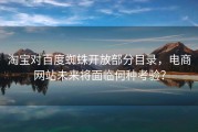淘宝对百度蜘蛛开放部分目录，电商网站未来将面临何种考验？