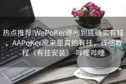 热点推荐!WePoKer德州到底确实有挂，AAPoKer原来是真的有挂，详细教程（有挂安装）-哔哩哔哩