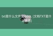 txt是什么文件 robots. (文档TXT是什么意思)