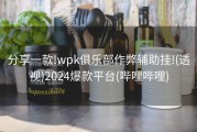 分享一款!wpk俱乐部作弊辅助挂!(透视)2024爆款平台(哔哩哔哩)
