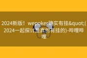 2024新版！wepoker确实有挂&quot;(2024一起探讨是真的有挂的)-哔哩哔哩