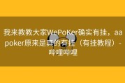 我来教教大家WePoKer确实有挂，aapoker原来是真的有挂（有挂教程）-哔哩哔哩