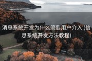 消息系统开发为什么须要用户介入 (信息系统开发方法教程)