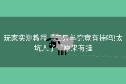 玩家实测教程“三只羊究竟有挂吗!太坑人了“原来有挂