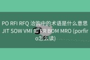 PO RFI RFQ 洽购中的术语是什么意思 JIT SOW VMI 如 PR BOM MRO (porfiro怎么读)