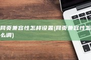 网页兼容性怎样设置 (网页兼容性怎么调)