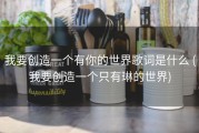我要创造一个有你的世界歌词是什么 (我要创造一个只有琳的世界)