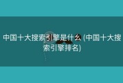 中国十大搜索引擎是什么 (中国十大搜索引擎排名)