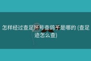怎样经过查足环号查鸽子是哪的 (查足迹怎么查)