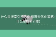 什么是搜索引擎优化 有哪些优化策略 (什么是搜索引擎)
