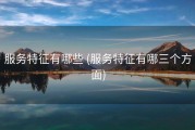 服务特征有哪些 (服务特征有哪三个方面)