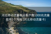 河北移动流量幸运客户赠1000兆流量能用1个月吗 (河北移动流量卡)