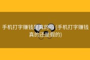 手机打字赚钱是真的吗 (手机打字赚钱真的还是假的)